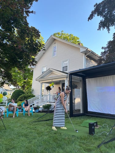 golf simulator birthday party rental in Western MA