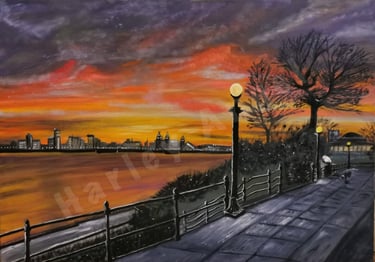 Liverpool original oil painting and print - best view in the world