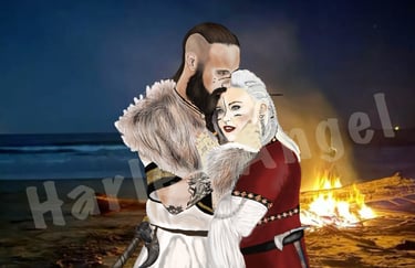 Viking wedding - original artwork