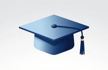 A modern icon of a graduation mortarboard cap in #F5F8FA and #1A2E35 on a clean background, symbolizing academic achievement.