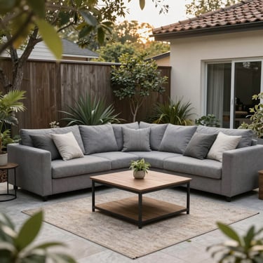 A cozy, sunlit living room corner with plants and stylish decor.