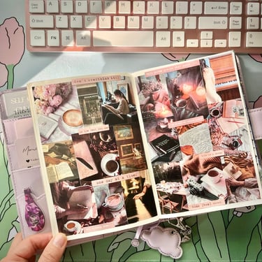 Aesthetic vision board collage inspiration for self-care, dream home decor, and intentional living
