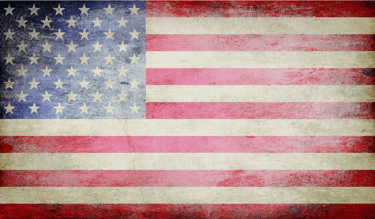 Weathered flag of the USA