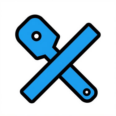 Blue concrete mixer icon on a construction site fence for building and masonry work.