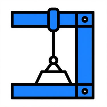 Blue concrete mixer icon on a construction site fence for building and masonry work.