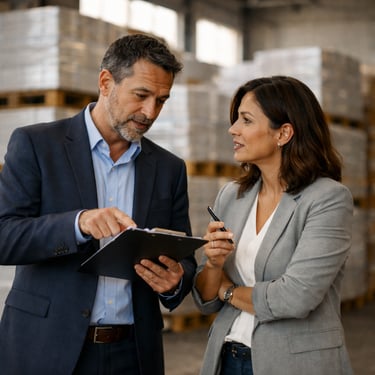 Revisando inventario de papel