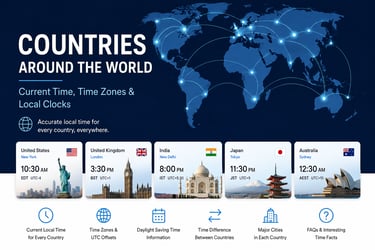 Countries Around the World: Current Time, Time Zones & Local Clocks_timenowonline