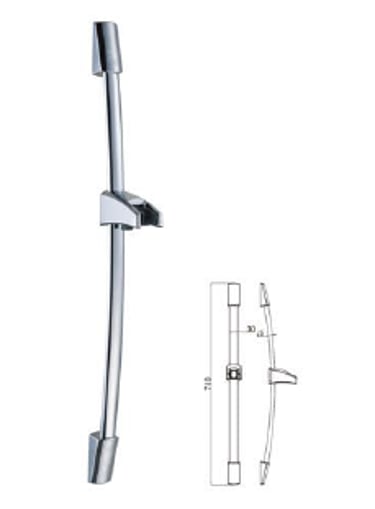 Adjustable and fixed-height rails in 600 mm to 1200 mm lengths. Brass and stainless-steel internals