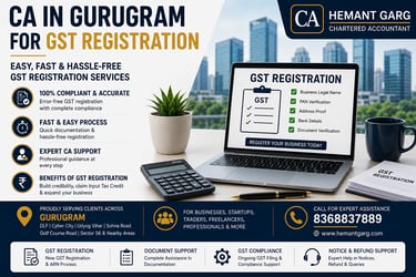 Chartered Accountant handling GST registration documents in Gurugram.