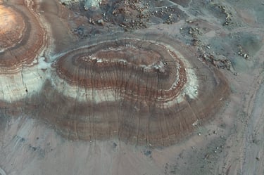 Bentonite Hill, Aerial View