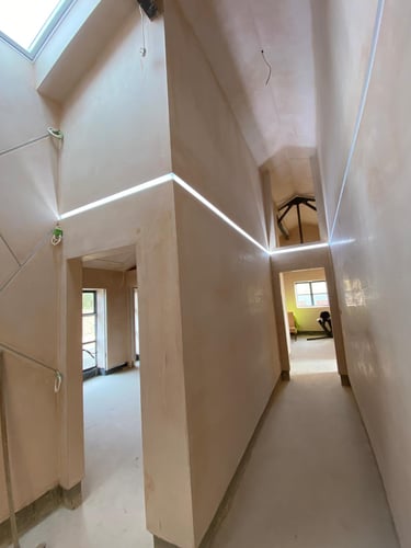 LED installation during a construction project