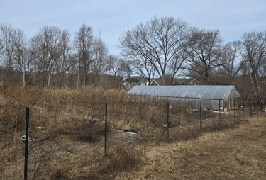 The farm resting during winter