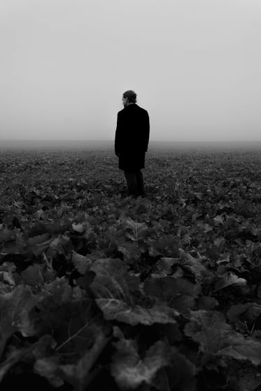 Minimalistyczny portret mężczyzny w polu, Opole