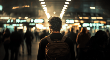 Professional standing still while opportunities pass by, symbolizing delayed personal branding