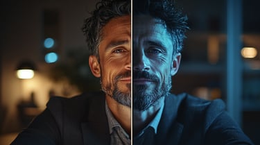 Professional building a personal brand after work hours at a laptop