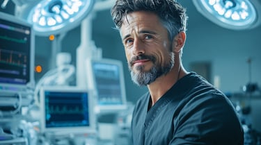 Doctor building trust online through personal branding and reputation management.