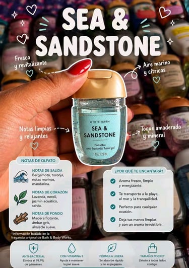 Gel antibacterial Sea & Sandstone Bath and Body Works - Pinkie Dream Boutique PoketBac