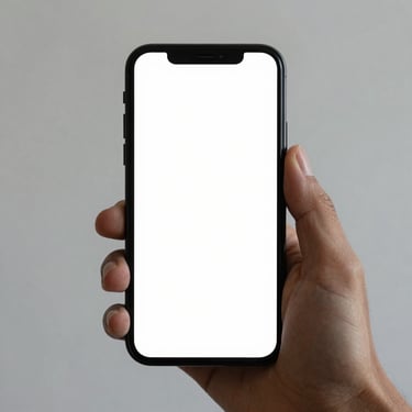 A friendly person holding a mobile phone, ready to send a message.