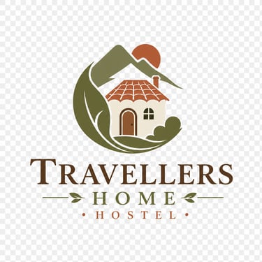 logotipo de hostal travellers home