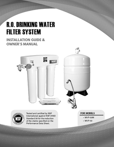 Reverse osmosis drinking water filter manual cover
