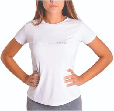 Camiseta feminina Lupo branca básica em poliamida para treino.