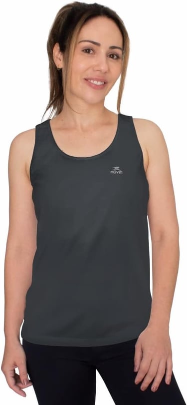 Regata feminina Muvin chumbo com proteção solar FPS 50.