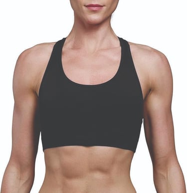 Top feminino Lupo AF Challenge preto com alta compressão e suporte.