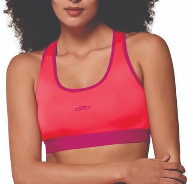 Top feminino Olympikus Essential rosa pétala com design nadador.