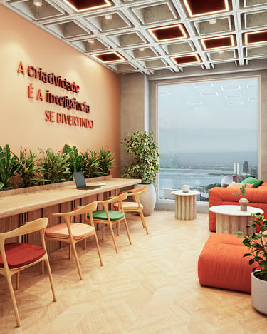 Projeto de interiores personalizado com visualização 3D realista.