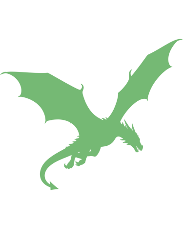 Silhouette dragon en vol - L. Dalion, auteure.