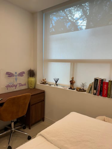 NGK Healing Touch treatment room in Vaughan, welcoming clients for massage and reflexology