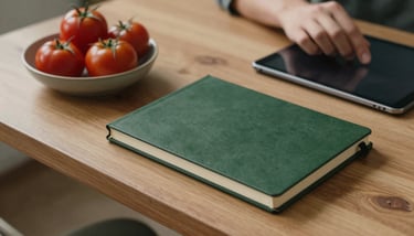 A local farmer's weathered hands holding a wooden crate overflowing with organic greens and red peppers.