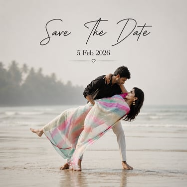 Luxury beach pre-wedding shoot for Indian couples with cinematic sunset photography, save-the-date d