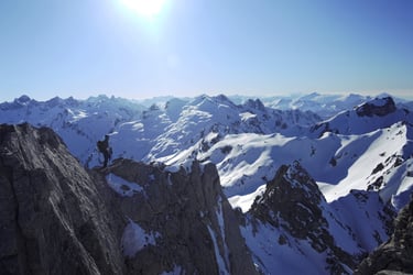 ski sonne hochvogel grat ausgesetzt schnee