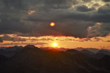 sonnenspiegelung wolken stimmung panorama abendsonne Vinschgau
