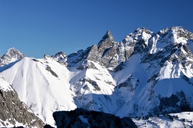 Allgäu Trettach Winter Schnee sonne  panorama berge