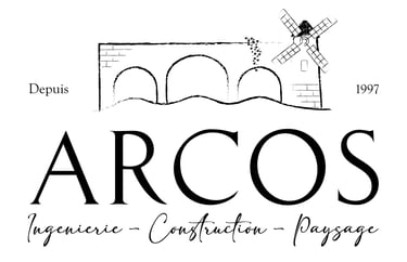 Arcos constructions, ingénierie, paysage logo