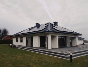 11kw saules paneļi Ogrē, uz betona dakstiņa jumta