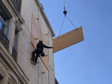 Levage sur cordes par cordiste