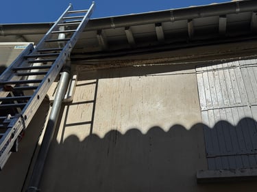 Nettoyage de fiente de pigeon sur façade à Lunel