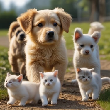 Dogs and Kittens together