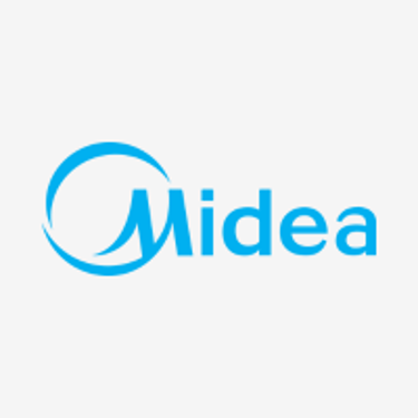 Logo da Midea, marca de eletrodomésticos e climatização. A3 Engenharia é credenciada.