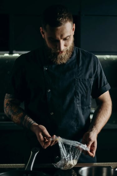 A chef preparing Peruvian ceviche in Lima Ceviche Bar, Lisbon, Portugal