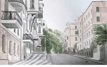 "Початок шляху" Акварель, папір, 39х29 Україна, Харків 2013