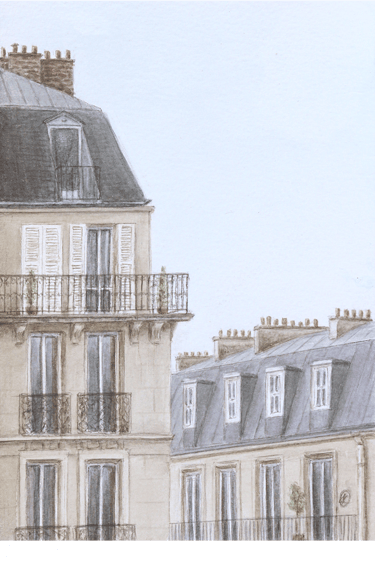 "Petit Paris", Aquarelle sur papier, 13,5x19,5 France, Paris 2023