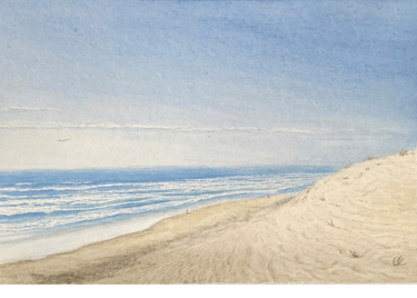"L'ocean", Aquarelle sur papier, 24х18, France Cap Ferret 2023