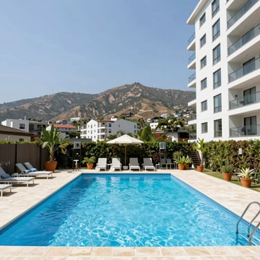 apartment pool that will be cleaned and repaired