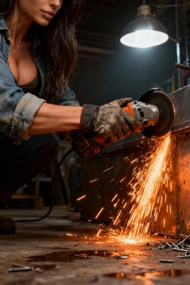 Ember Extreme close-up grinding steel