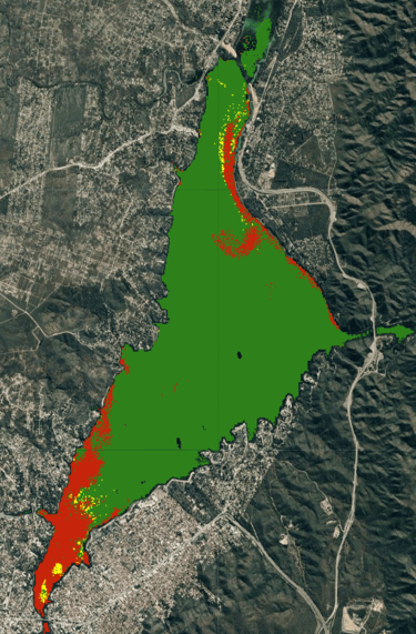 Cianobacterias en San Roque detectadas satelitalmente