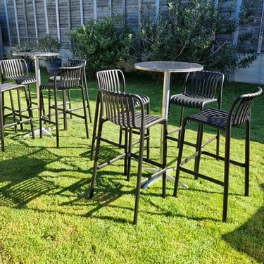 Cocktail Table with black bar stools ready for a House Party in Redlandbay, Redlands - party hire by SweetAz Co.